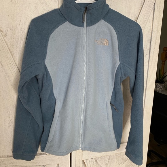 THE NORTH FACE Women's Fleece Jacket Coat Two Tone Blue Full Zip Size Small - Picture 9 of 10
